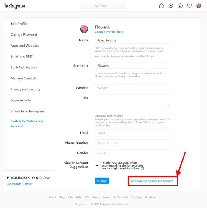 How to login instagram after temporarily disabling